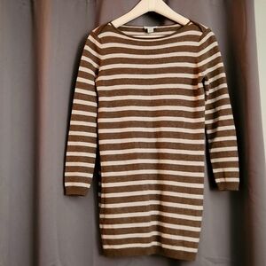 Loft Striped Wool Tunic Sweater